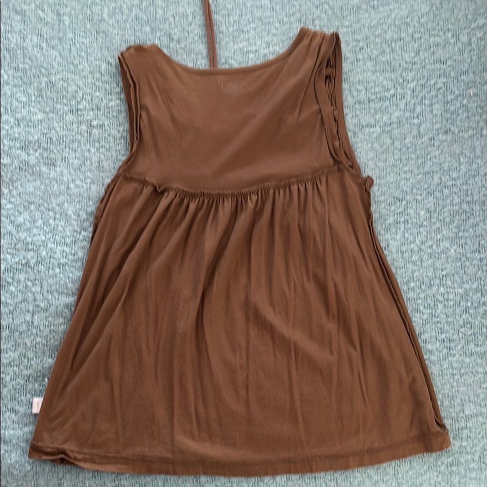 LOFT Chocolate Brown Sleeveless Tank Top - Picture 2 of 2